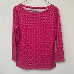 Vineyard Vines Pink 3/4 Sleeve Blouse